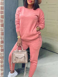 Goosudu Solid Sweatshirt & Jogger Pants Set