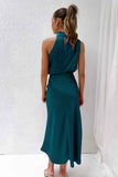 Goosudu Halter Sleeveless Satin Bridesmaid Dress