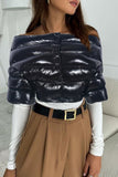 Goosudu Casual Solid Patchwork Off the Shoulder Outerwear