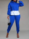 Goosudu Ruched Combo Hoodie & Jogger Pants Set