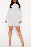 Goosudu Casual Sports Ribbed Crew Neck Romper