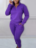 Goosudu Zip-Front Sweatshirt & Jogger Pants Set