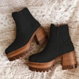 Goosudu Fashion Faux Suede Zipper Boots