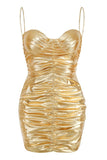 Goosudu Corin Ruched Metallic Minidress