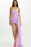 Goosudu Draped Silk-Chiffon Mini Dress