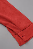 Goosudu Casual Solid Patchwork Buckle Turndown Collar Long Sleeve Two Pieces