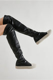 Goosudu Hit Color Casual Over The Knee Flat Boots