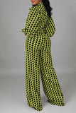 Goosudu OL Houndstooth Lantern Sleeve Belted Jumpsuit