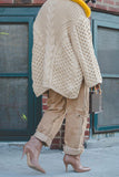 Goosudu Patchwork Simple Twist Knit Cardigan