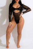 Goosudu Fashion Sexy Solid Hollowed Out See-through Swimwears