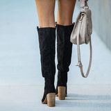 Goosudu Distressed Faux Suede Slouch Boots