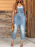 Goosudu Button Front Denim Overalls