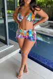 Goosudu Sexy Print Split Joint Swimwears