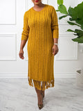 Goosudu Fringe Knit Dress