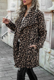 Goosudu Casual Leopard Patchwork Turndown Collar Outerwear