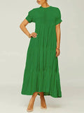 Goosudu Solid Ruffle Dress