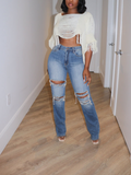 Goosudu Fringe Shredded Crop Top