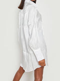 Goosudu Solid Bishop-Sleeve Shirt Dress