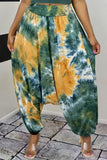 Goosudu Contrast Tie-dye Harem Style Loose Casual Trousers