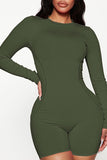 Goosudu Casual Sports Ribbed Crew Neck Romper