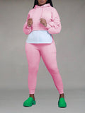 Goosudu Ruched Combo Hoodie & Jogger Pants Set