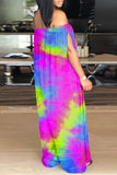 Goosudu Fashion Casual Sexy Loose Tie-dye Printed Pocket Jumpsuit