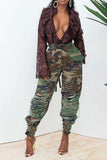 Goosudu Camouflage Sporty Cutout Pants