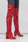 Goosudu Solid Color Stylish Over the Knee Boots