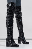 Goosudu Solid Color Stylish Over the Knee Boots