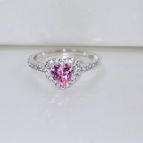 Goosudu Paris Pink Heart Moissanite Diamond Ring