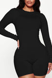 Goosudu Casual Sports Ribbed Crew Neck Romper