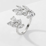 Goosudu Leaf CZ Diamond Ring