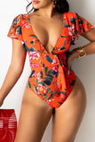 Goosudu Fashion Sexy Print Backless Swimwears