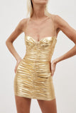 Goosudu Corin Ruched Metallic Minidress