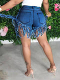 Goosudu Fringe Combo Denim Shorts