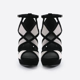 Cross Strap Leaky Toe Heel Sandals