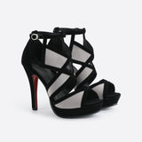 Cross Strap Leaky Toe Heel Sandals