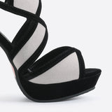 Cross Strap Leaky Toe Heel Sandals