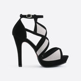 Cross Strap Leaky Toe Heel Sandals