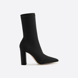 Women Minimalist Thick Heel Pointed Toe Boots