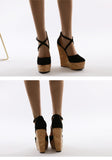 goosudu Spring Sexy Mary Janes Wedges Platforms Pumps Woman Fetish Heel Round Toe Stripper Buckle Strap Party Wedding Shoes