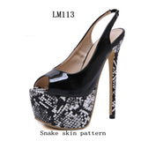 goosudu Sexy Women Dress Pumps Wedding Fetish Shoe 16CM High Heels Peep toe Platform Patent Leather Nighclub Shoes Women Black Pumps