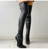 goosudu  Women Over The Knee Boots Female Zip Sexy Black Long Boots Woman Thin Heel Ladies Pointed Toe Party Boots Women's Autumn Shoes