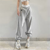 Aieru Drawstring Sweatpants Print Loose Casual Jogger Pants Women Fashion High Waist Comfort Athleisure Gym Running Harem Pant