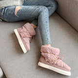 goosudu Sweet Women Wool Cow Suede Ankle Boots Female Big Size Snow Boots Dancing Casual Shoes Woman Newest Flats Platform Boots