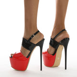 Summer Style Sexy 17cm Women Sandals High Heels Fashion Open Toe Buckles Nightclub Party Shoes Black Size 35-42