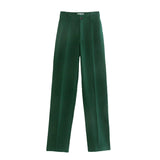 Goosudu High Waisted Casual White Trousers Women Brown Stright Pants Office Lady Korean Style Women Pantalones De Mujer