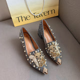 goosudu Pumps Women Shoes High Heels Loafers Slip on Luxury Mules Elegant Designer Shoes Slip on Pointed Toe Fashion Ladies Oxford Style