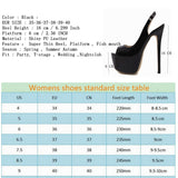 goosudu Sexy Women Dress Pumps Wedding Fetish Shoe 16CM High Heels Peep toe Platform Patent Leather Nighclub Shoes Women Black Pumps