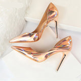 goosudu New Fashion Patent Leather Office Pumps High Heels Shoes Women Sexy Pointed toe Shallow Party Wedding Shoes